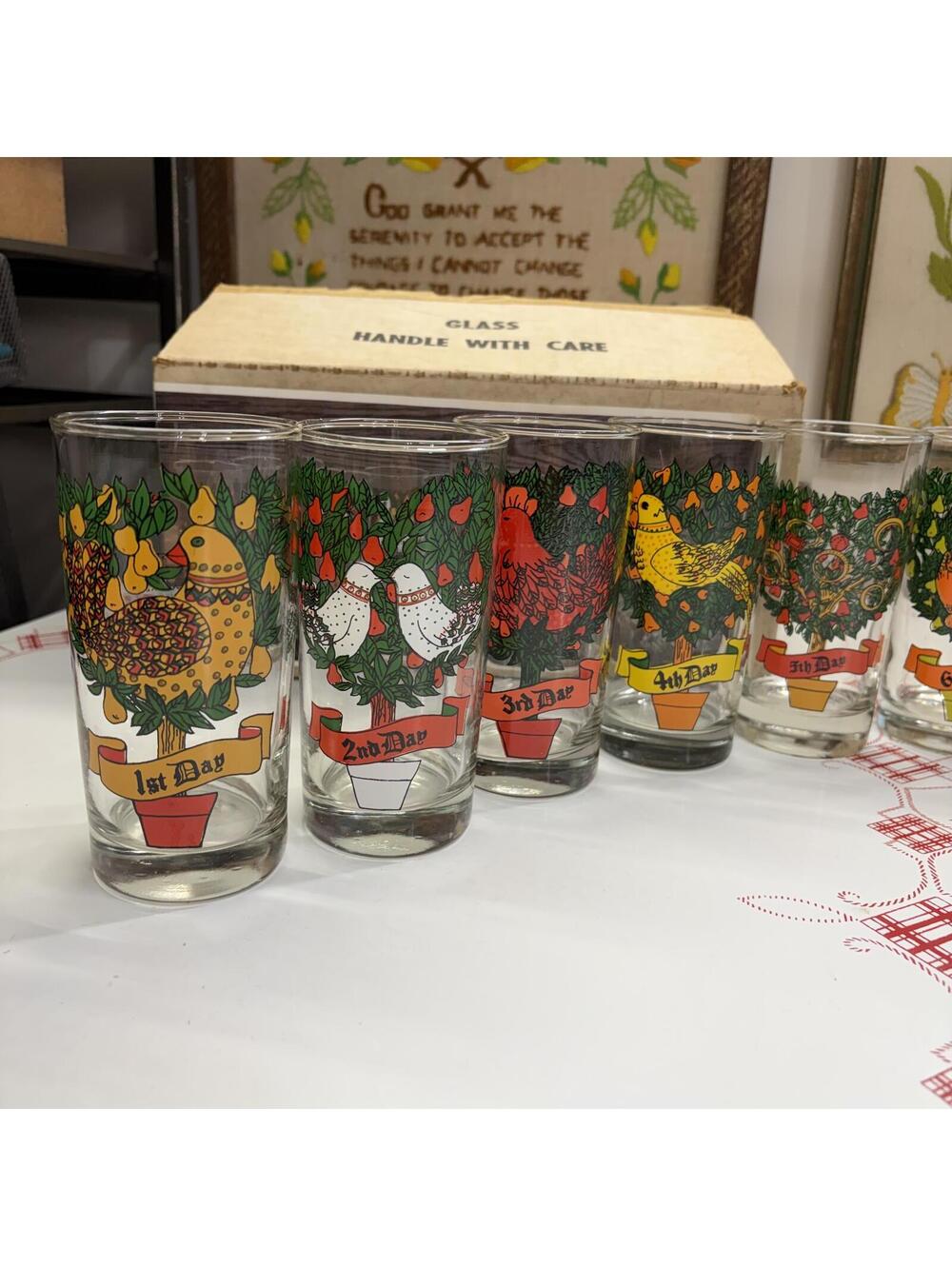 12 days of Christmas Indiana glass set vintage 60s - Picture 2 of 8